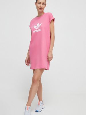 Pamučna mini haljina Adidas Originals ružičasta