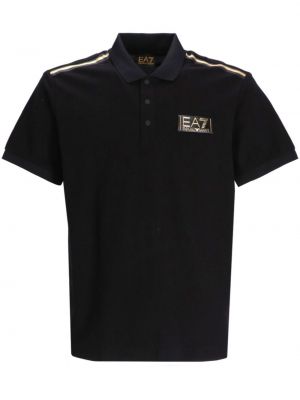 Medvilninis polo marškinėliai Ea7 Emporio Armani juoda