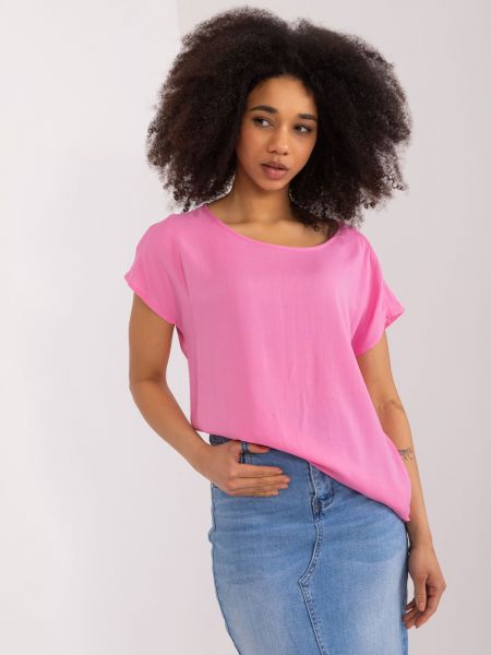 Bluză cu mâneci scurte Fashionhunters roz