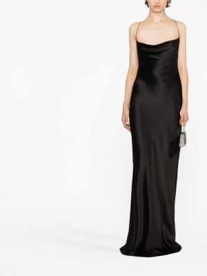 Šilkinis vakarinė suknelė satininis Saint Laurent juoda