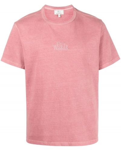 Тениска бродирана Woolrich розово
