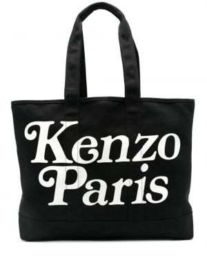 Shopper kabelka s potiskem Kenzo černá