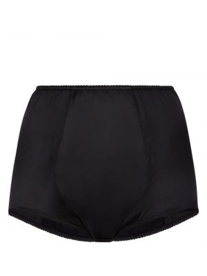 Saténové kalhotky Dolce & Gabbana černé