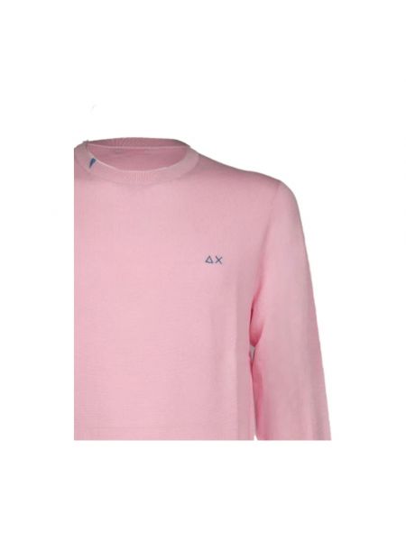 Camiseta de algodón de cuello redondo Sun68 rosa