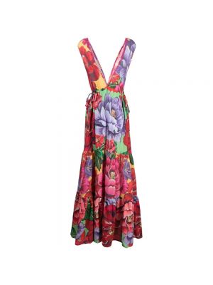Sukienka midi z dekoltem w serek Farm Rio różowa