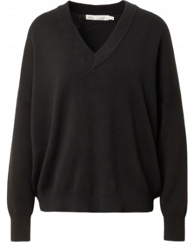 Pletený bavlnený priliehavý sveter Inwear - čierna