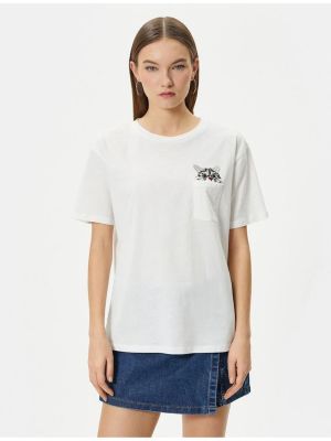 Kokvilnas t-krekls ar īsām piedurknēm ar kabatām Koton
