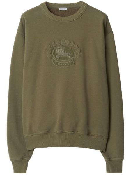 Pamučna dugi sweatshirt Burberry zelena