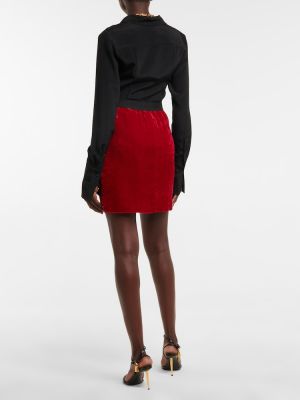 Aksamitna mini spódniczka Tom Ford czerwona