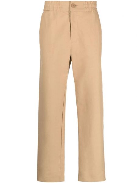Ravne hlače Versace Jeans Couture rjava