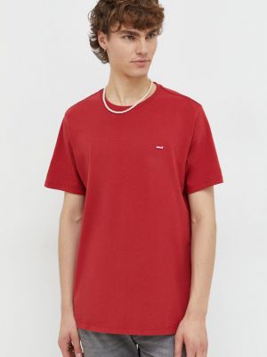 Koszulka bawełniana Levi's czerwona