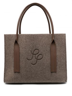 Brodert shoppingbag Rejina Pyo brun