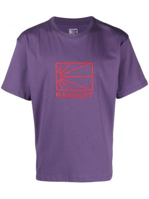Bombažna majica s potiskom Paccbet vijolična