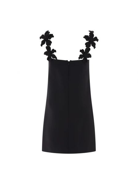 Mini vestido con bordado de lana de seda Valentino negro