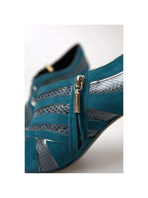 Calzado con tacón de punta abierta de estampado de serpiente Dolce & Gabbana