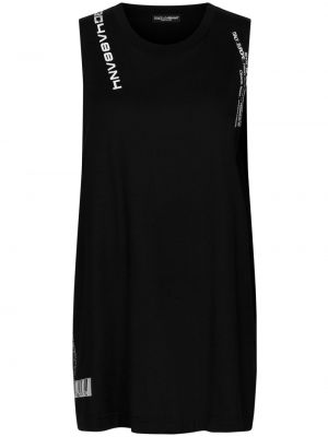 Kokvilnas kleita ar apdruku Dolce & Gabbana Dg Vibe melns