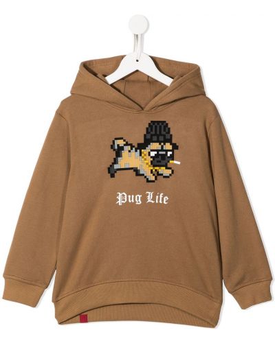 Hoodie con stampa Mostly Heard Rarely Seen 8-bit marrone