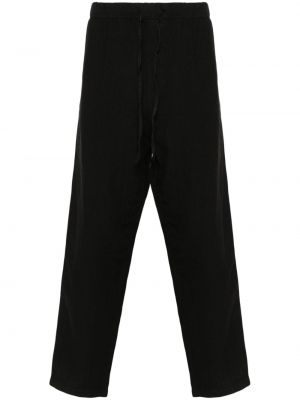 Pantaloni cu picior drept de in 120% Lino negru