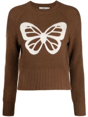 Sweter z okrągłym dekoltem B+ab brązowy