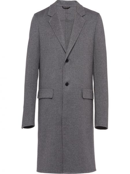 Kašmírový kabát Prada šedý
