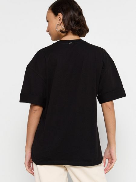 Koszulka z nadrukiem Replay czarna