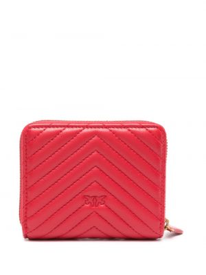 Prošívaná kožená peněženka Pinko červená
