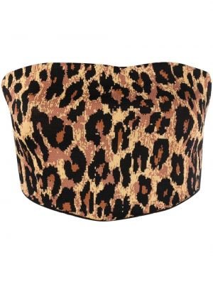 Leopard trykt topp Staud brun