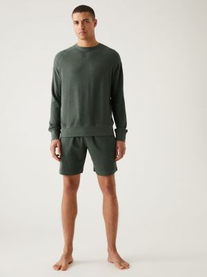 Хлопковые шорты Marks & Spencer зеленые