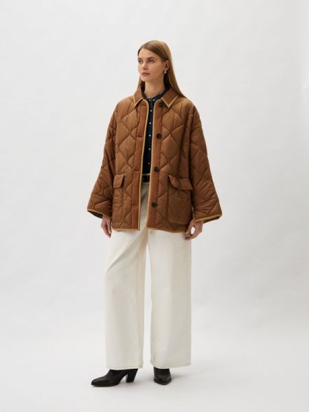 Утепленная демисезонная куртка Weekend Max Mara коричневая