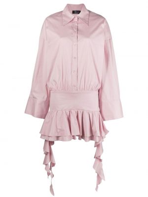 Φόρεμα σε στυλ πουκάμισο με βολάν Blumarine ροζ