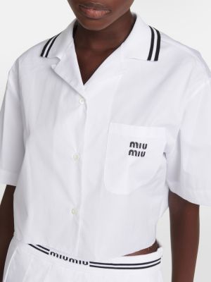 Pamučna košulja Miu Miu bijela