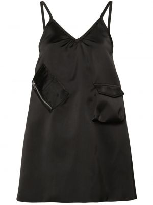 Satenska haljina s v-izrezom We11done crna