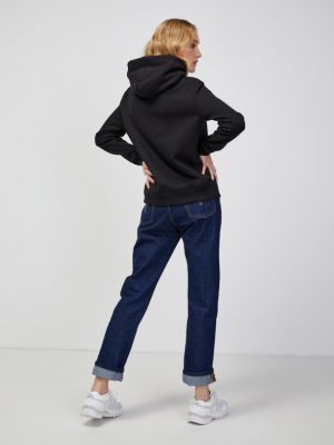 Hanorac cu glugă Calvin Klein Jeans negru