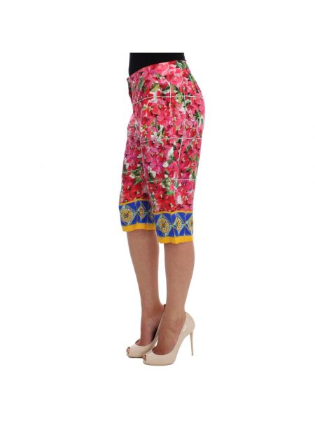 Pantalones cortos de seda de flores Dolce & Gabbana