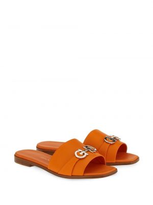 Dabīgās ādas sandales Ferragamo oranžs