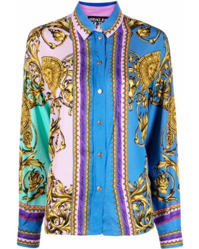 Jeanshemd mit print Versace Jeans Couture blau