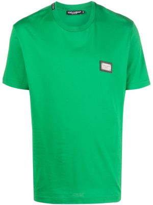 Памучна тениска Dolce & Gabbana зелено