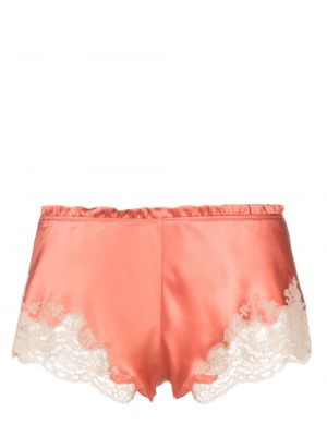Svilene kratke hlače s čipko Carine Gilson roza