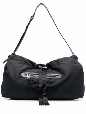 Τσάντα shopper με κέντημα Alexander Mcqueen μαύρο