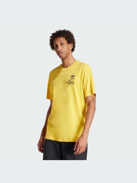 Хлопковая футболка Adidas золотая