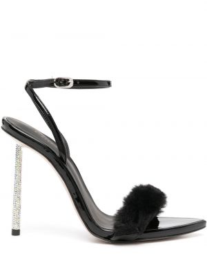 Sandále s kožušinou Le Silla čierna