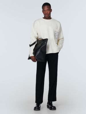 Sweatshirt mit rundhalsausschnitt aus baumwoll Loewe weiß