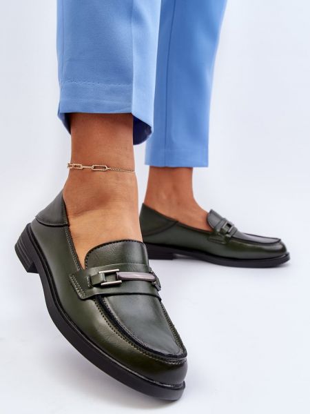Pantofi loafer din piele Kesi verde