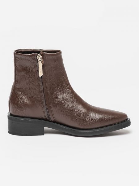 Кожаные ботинки на молнии Calvin Klein коричневые