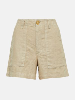 Pantalones cortos de lino de terciopelo‏‏‎ Velvet beige