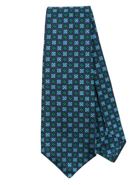 Копринена вратовръзка Kiton синьо