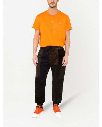 Kokvilnas t-krekls Dolce & Gabbana oranžs