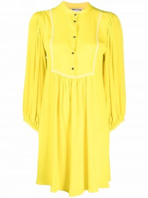 Vestido camisero manga larga Semicouture amarillo