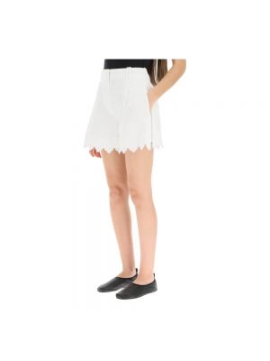 Pantalones cortos con bordado de algodón Simone Rocha blanco