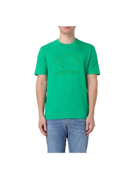 Koszulka bawełniana Paul & Shark zielona